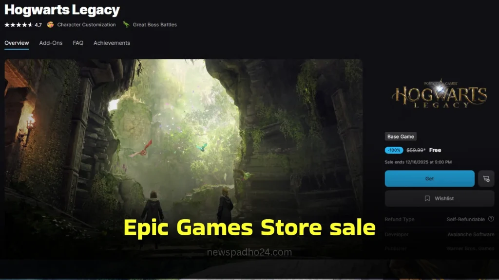 Hogwarts Legacy Free on PC – Popular RPG with 130,000+ Positive Reviews in Hindi